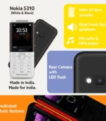 هاتف Nokia 5310 4G (الجديد). البطارية الأصلية الاعتمادية من نوكيا. الشاحن الأصلي السريع. كتيب التعليمات ودليل التشغيل السريع.