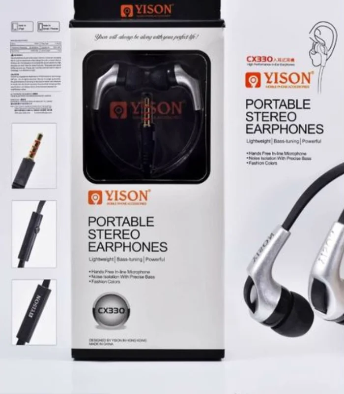 في السقا ستور، بنقدملك سماعة YISON CX330 الأصلية، سماعة أذن ستيريو خفيفة وعملية، مصممة لتدّيك جودة صوت قوية مع باس واضح، ومزودة بميكروفون مدمج لتسهيل المكالمات وأنت في حركتك اليومية.