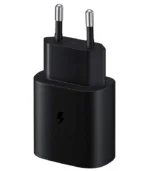 شاحن سامسونج 25 واط، ادبتور سامسونج اصلي، Samsung 25W PD Adapter، راس شاحن سامسونج اسود، شاحن سامسونج سريع تايب سي، Al Sakka Store، شاحن سامسونج ضمان السقا.