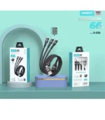 ⁦كابل شحن ANSTY S-036 قماش معدني متعدد المخارج بقوة 66W (مدخل 2 في 1 + مخرج 3 في 1) بطول 1.2 متر - مع ضمان السقا⁩ - الصورة ⁦2⁩