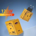 طقم شاحن تيتانيوم 120 واط، علبة Titanium GaN 120W، شاحن تيتانيوم كامل، كابل تيتانيوم اصفر، شاحن لابتوب تايب سي، Titanium Super Fast Charger، شاحن تيتانيوم ضمان المصري، شاحن تيتانيوم ضمان السقا.