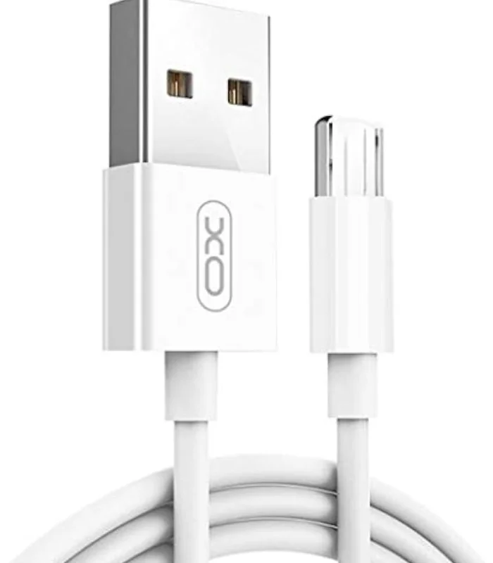 كابل XO ميكرو، وصلة XO Micro USB، سلك شاحن اندرويد عادي، كابل XO ابيض اصلي، XO USB to Micro Cable، Al Sakka Store، كابل اكس او ضمان السقا.