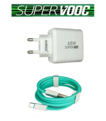 في السقا ستور، بنقدملك طقم الشحن السوبر سريع من AORAX، بقوة 65 وات ودعم تقنية SUPER VOOC، يضم الشاحن وكابل تايب سي، عشان تشحن جهازك بأقصى سرعة من غير ما تستنى كتير.