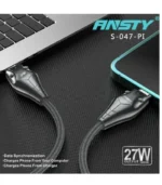 كابل انستي 100 واط، ANSTY 100W Type-C، سلك شاحن ايفون 15 سريع، وصلة لابتوب تايب سي، كابل ايفون 16 100 واط، Al Sakka Store [cite: ]، سلك شاحن جيمينج قوي.