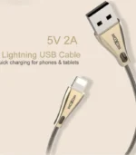 ⁦كابل شحن سريع معدن سوستة MOXOM CC-31 بطول 1 متر (من اختيارك: آيفون / تايب سي / ميكرو) - مع ضمان السقا⁩ - الصورة ⁦3⁩
