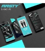 كابل انستي رأس الأفعى، ANSTY S-047-PI، سلك شاحن ايفون جيمينج، كابل ايفون مضفر انيق، وصلة ايفون بنور اخضر، Al Sakka Store، شاحن ايفون 27 واط سريع.