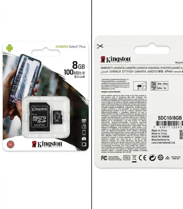 كارت ميموري كينجستون 8 جيجا اصلي 100mb/s سعر كارت ذاكرة kingston 8gb canvas select plus كارت ميموري 8 جيجا 100 ميجا ضمان السقا ارخص كارت ميموري كينجستون بالادابتر في مصر شراء kingston 8gb micro sd card original online قطع غيار ووسائط تخزين كينجستون محلات السقا إكسسوارات موبايل وكروت ذاكرة أصلية محلات السقا للالكترونيات