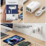 شاحن هيبو 3 منفذ، طقم شاحن HEPU HP826، شاحن سفر ثلاثي USB، راس ووصلة ميكرو هيبو، HEPU 3.4A Travel Charger، شاحن 3 يو اس بي ميكرو، Al Sakka Store، شاحن هيبو ضمان السقا.