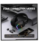 🎧 سماعة ألعاب لاسلكية: Onikuma GT805 Gaming Headphone Black ⚡ 4 أوضاع اتصال: USB 2.4GHz, Type-C 2.4GHz, Bluetooth, Wired 🔋 بطارية ضخمة: 1000mAh تدوم حتى 60 ساعة تشغيل 🎮 توافق واسع: PS4, PS5, Nintendo Switch, PC, Mac, Smartphones 💡 إضاءة وتحكم: إضاءة RGB محيطية، أزرار مستقلة سهلة التشغيل