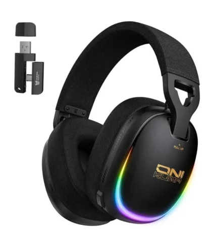 🎧 سماعة ألعاب لاسلكية: Onikuma GT805 Gaming Headphone Black ⚡ 4 أوضاع اتصال: USB 2.4GHz, Type-C 2.4GHz, Bluetooth, Wired 🔋 بطارية ضخمة: 1000mAh تدوم حتى 60 ساعة تشغيل 🎮 توافق واسع: PS4, PS5, Nintendo Switch, PC, Mac, Smartphones 💡 إضاءة وتحكم: إضاءة RGB محيطية، أزرار مستقلة سهلة التشغيل