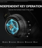 ⁦سماعة ألعاب لاسلكية أونيكوما جي تي 802 - Onikuma GT802 Tri-Mode Gaming Headphone⁩ - الصورة ⁦5⁩