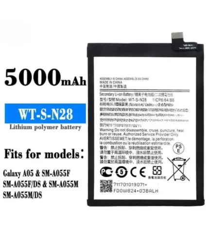 طارية سامسونج a05 اصلية wt-s-n28 سعر بطارية samsung galaxy a05 في مصر بطارية موبايل سامسونج wt-s-n28 محلات السقا ارخص بطارية samsung sm-a055f في مصر ضمان السقا شراء original samsung a05 battery online قطع غيار موبايل ومستلزمات أصلية محلات السقا للالكترونيات مستلزمات صيانة وبطاريات هواتف سامسونج محلات السقا للإلكترونيات