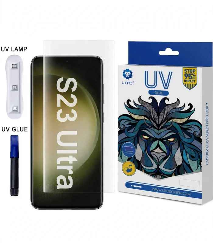 S23 Ultra UV Screen Protector مع UV Glue وUV Lamp