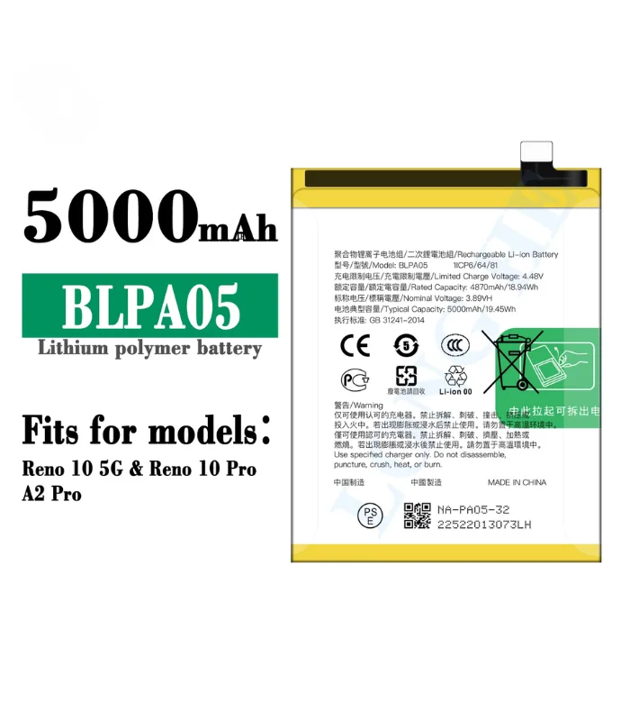 BLPA05 Battery for OPPO Reno 10 Pro