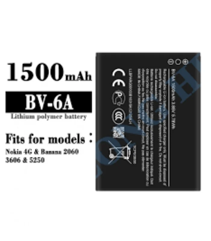 BV-6A Battery 1500mAh for Nokia phones