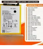JK50 Battery compatible with Motorola phones and Lenovo K12 Note