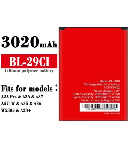 Itel BL-29CI Battery 3020mAh for A25 A25 Pro A26 A36