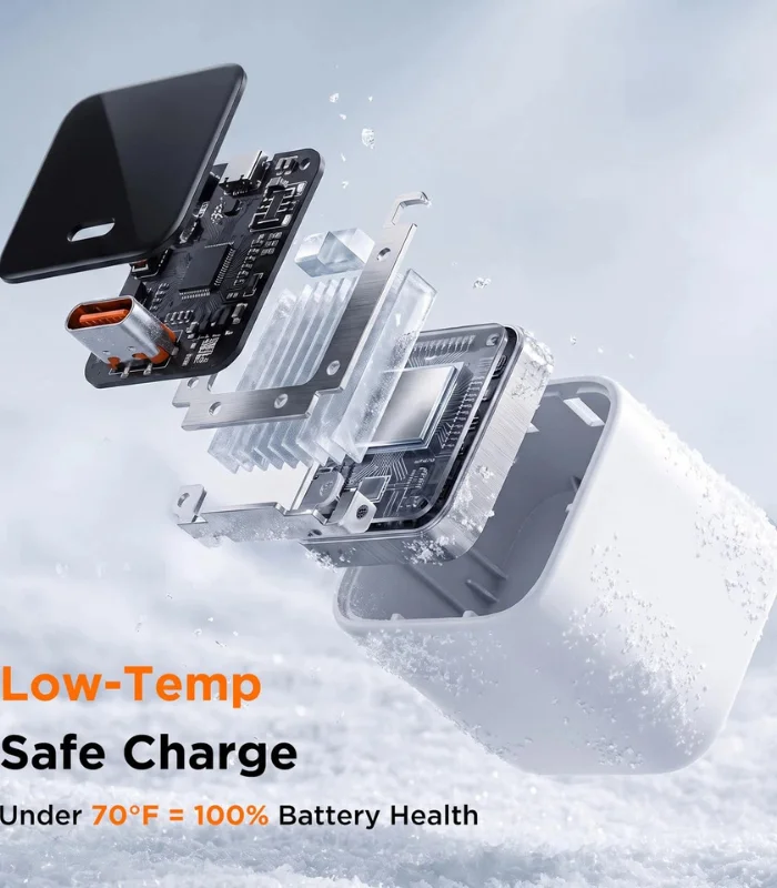 45W GaN Smart Display Charger showing connected device