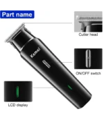 Kemei KM-1115 USB Hair Trimmer with Lithium Battery
