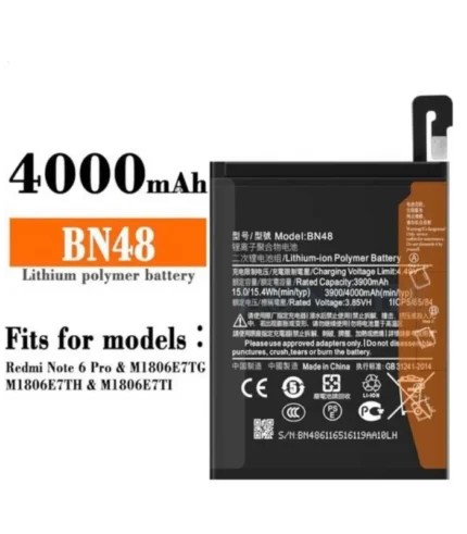 BN48 Battery 4000mAh for Redmi Note 6 Pro